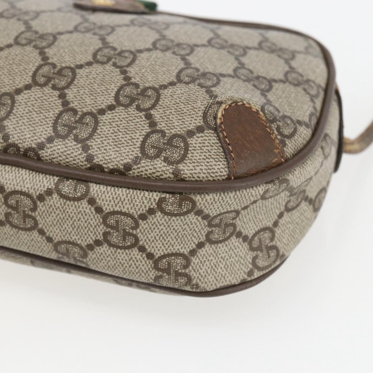 GUCCI GG Supreme Web Sherry Line Bag PVC Beige Red Green 89 02 066 Auth 157159