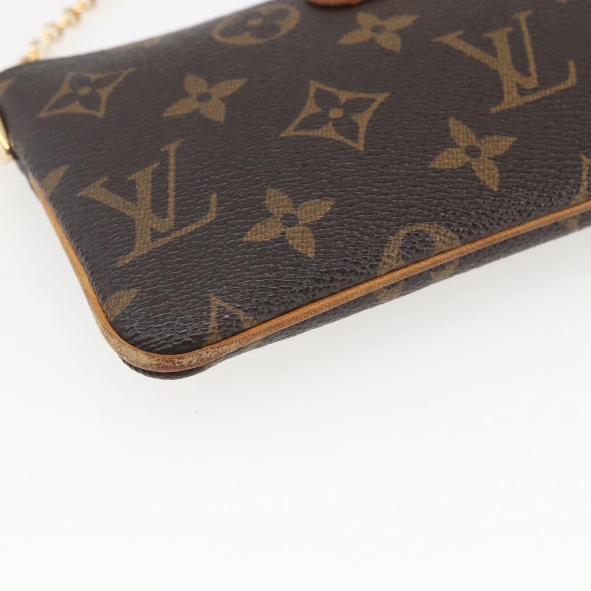 LOUIS VUITTON Monogram Chain Pochette Mila MM Pouch M60094 LV Auth 157172V