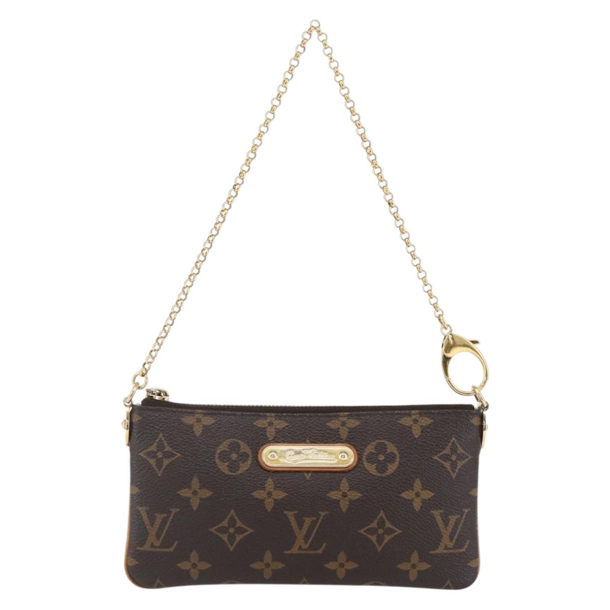 LOUIS VUITTON Monogram Chain Pochette Mila MM Pouch M60094 LV Auth 157172V