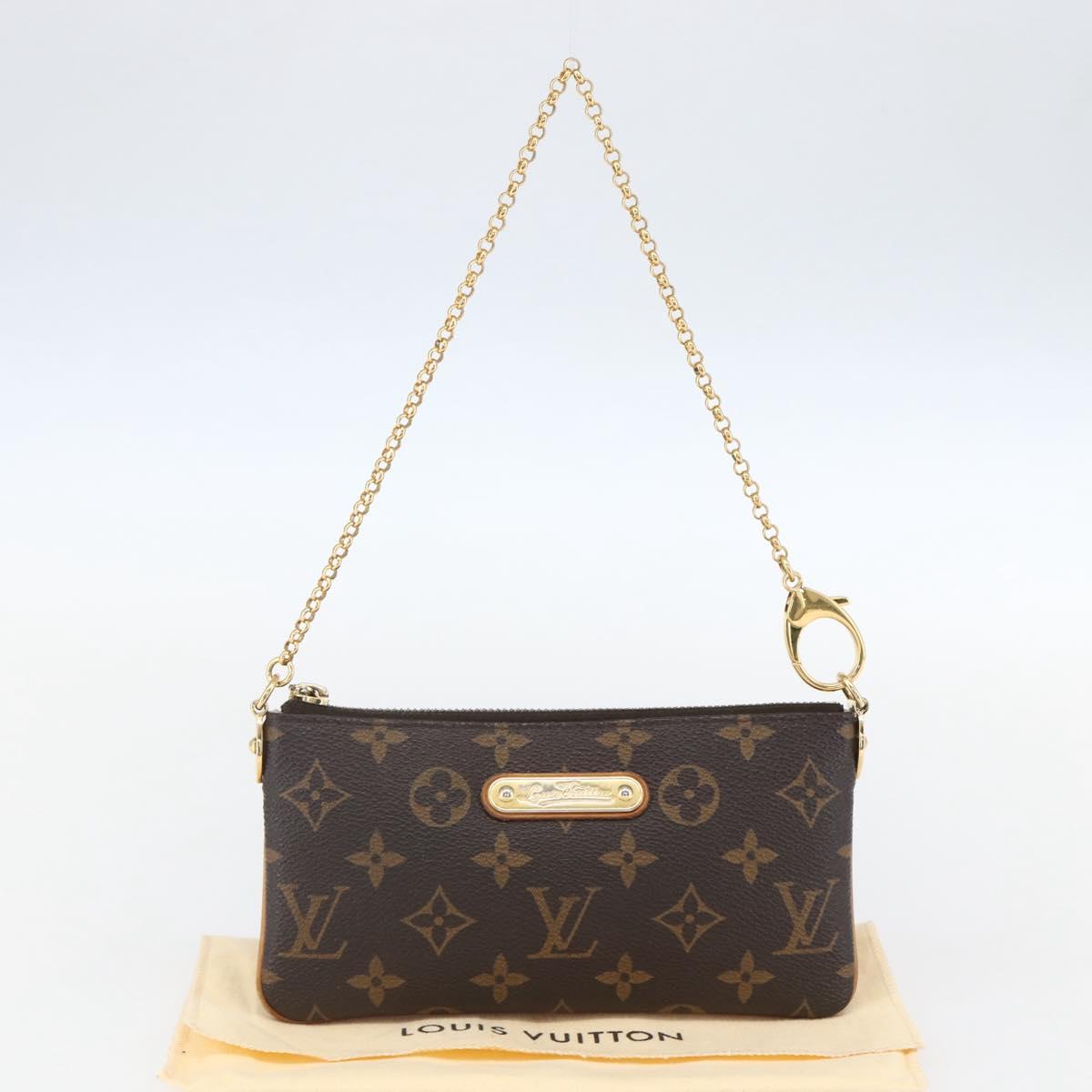 LOUIS VUITTON Monogram Chain Pochette Mila MM Pouch M60094 LV Auth 157172V