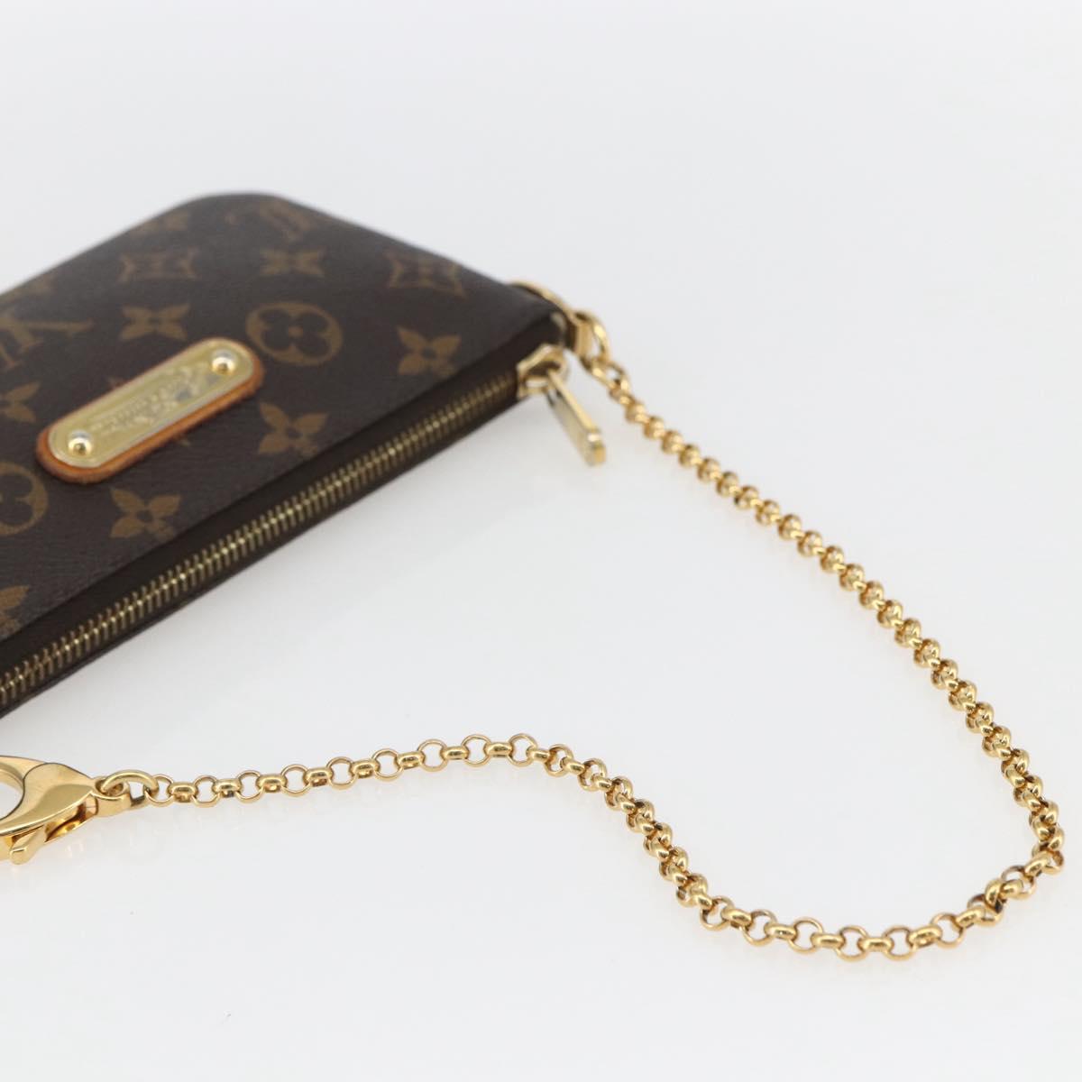 LOUIS VUITTON Monogram Chain Pochette Mila MM Pouch M60094 LV Auth 157172V