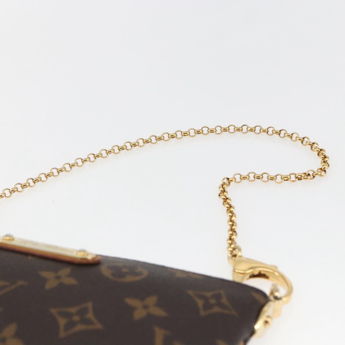 LOUIS VUITTON Monogram Chain Pochette Mila MM Pouch M60094 LV Auth 157172V