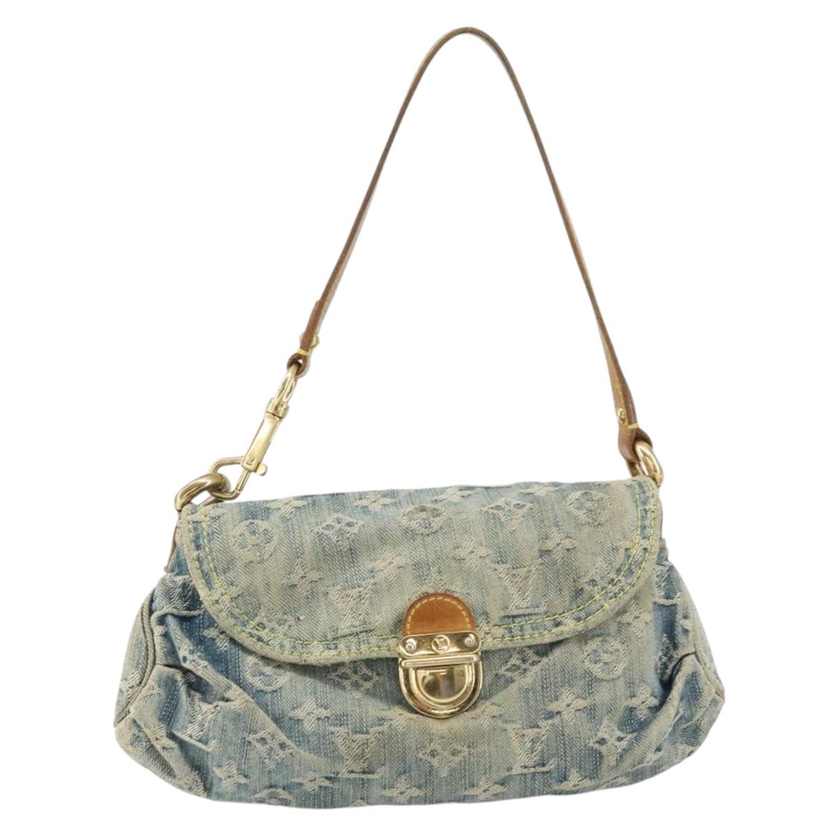 LOUIS VUITTON Monogram Denim Mini Preity Shoulder Bag Blue M95050 Auth 157186