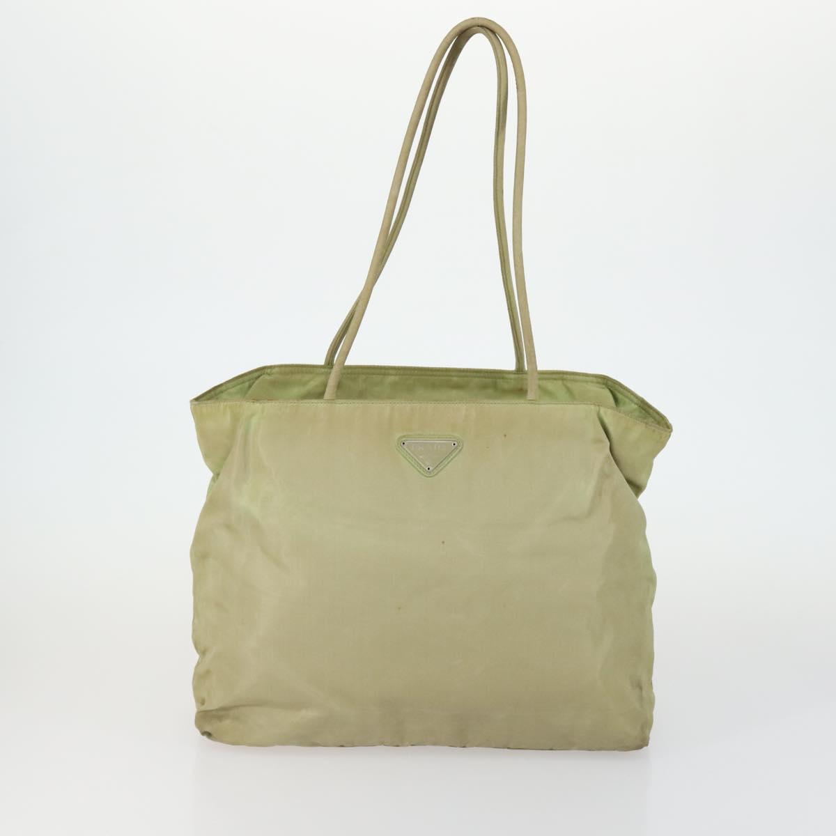 PRADA Tote Bag Nylon 2 Set Blue Beige Auth 157189
