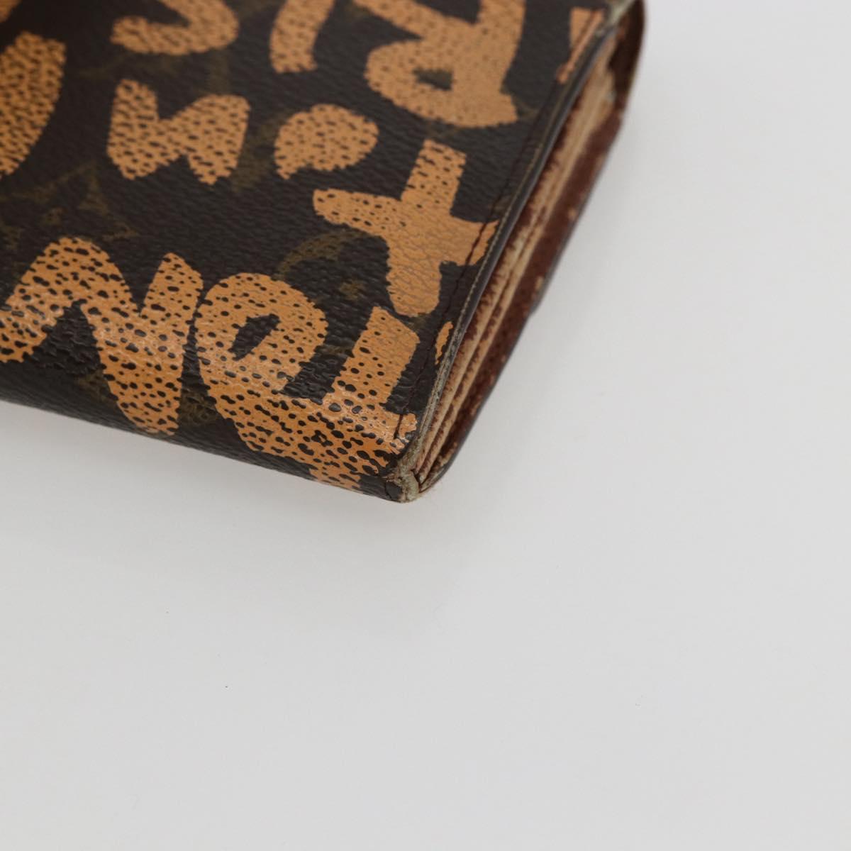 LOUIS VUITTON Graffiti Porte Monnaie Credit Wallet Orange M92190 LV Auth 157191
