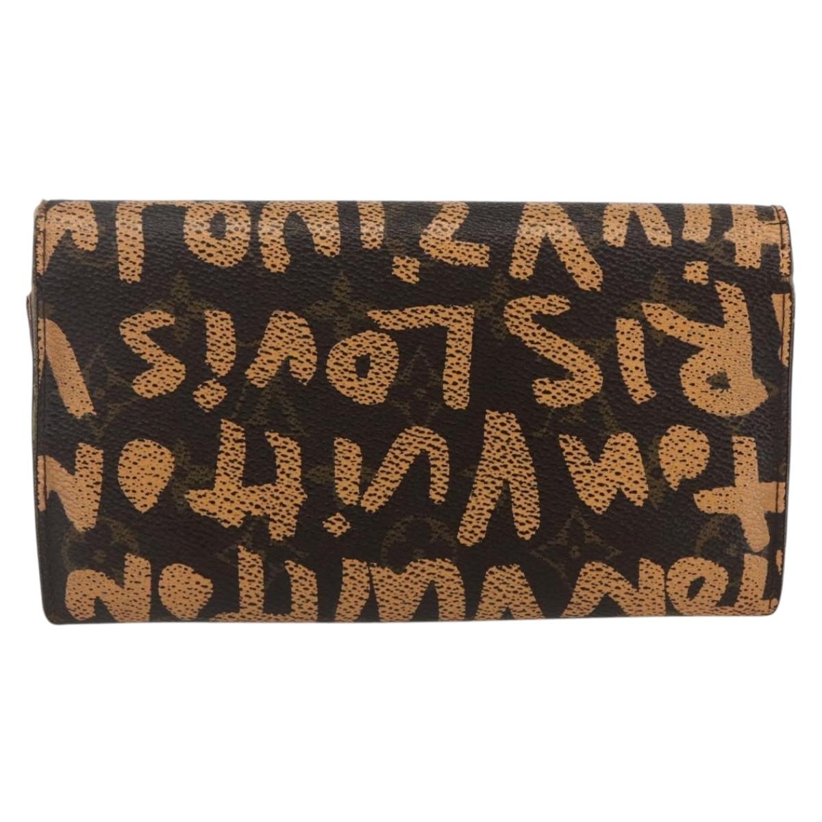 LOUIS VUITTON Graffiti Porte Monnaie Credit Wallet Orange M92190 LV Auth 157191