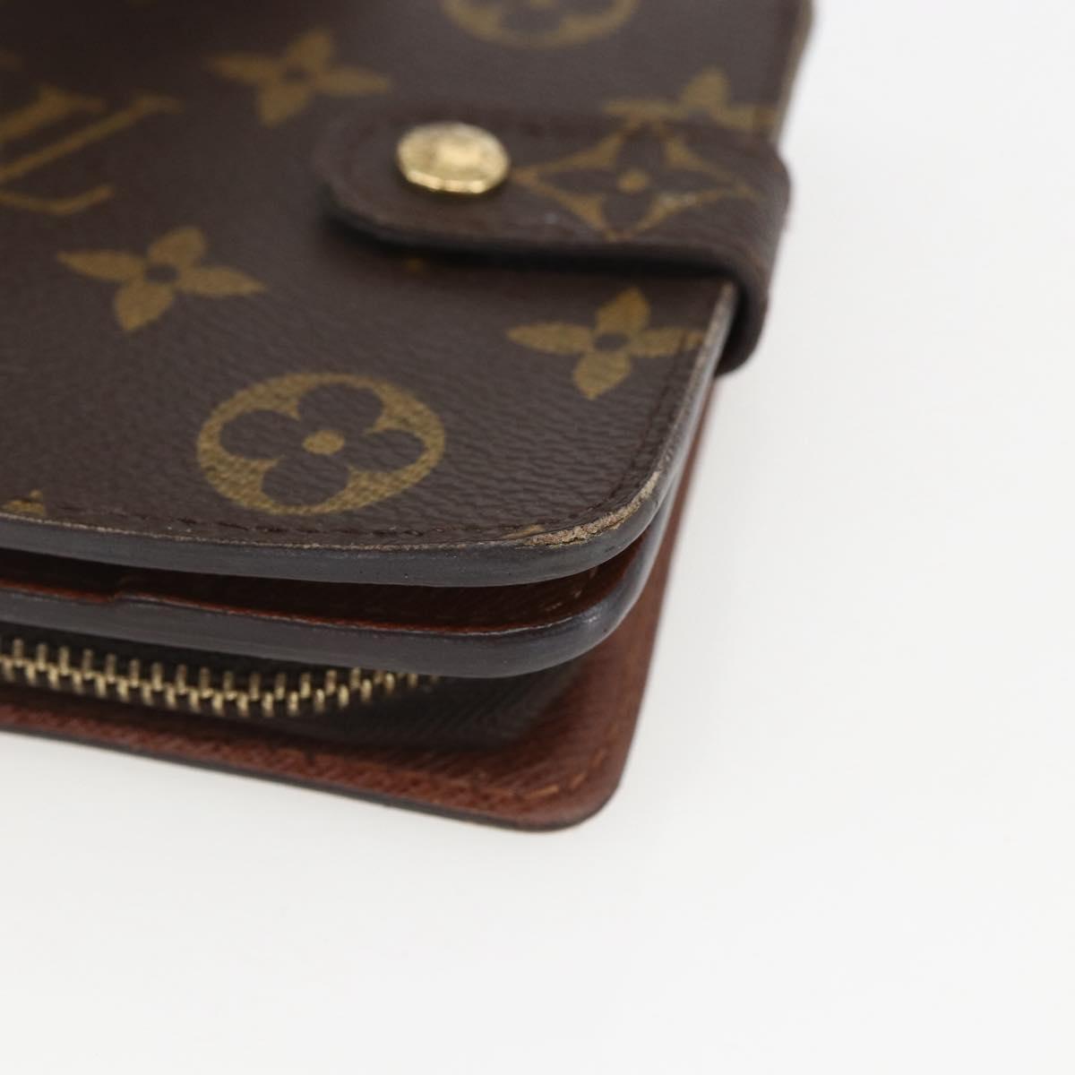 LOUIS VUITTON Monogram Compact Zip Wallet M61667 LV Auth 157192