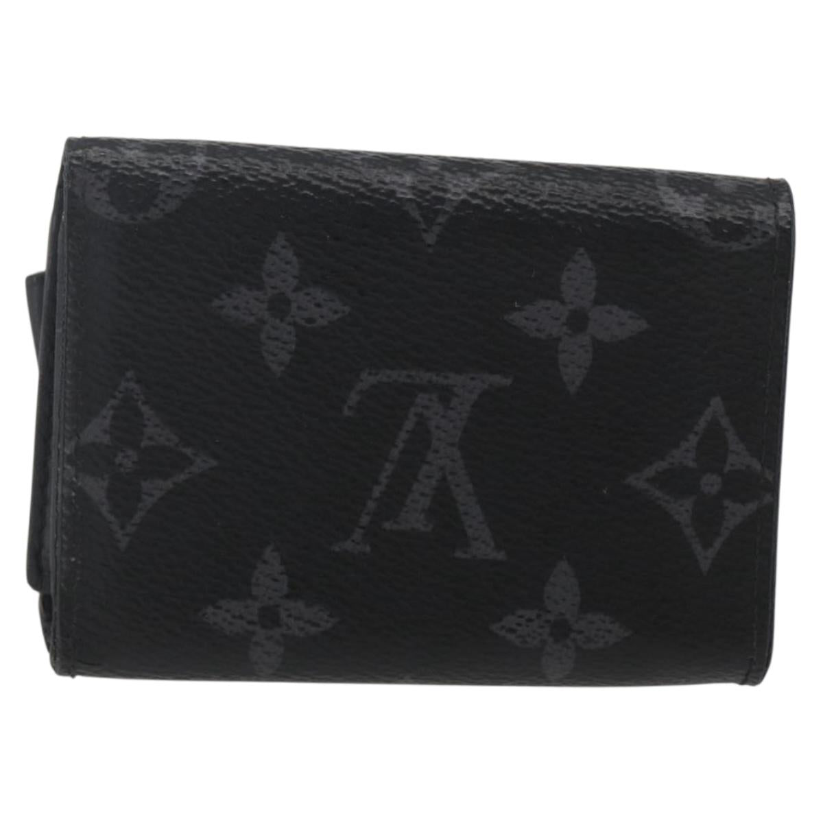 LOUIS VUITTON Monogram Eclipse Discovery Compact Wallet M67630 LV Auth 157193
