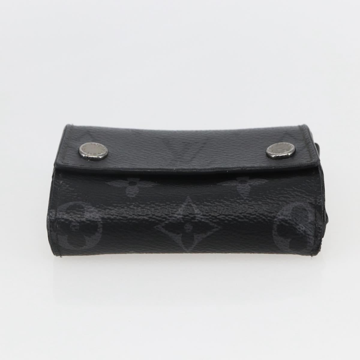 LOUIS VUITTON Monogram Eclipse Discovery Compact Wallet M67630 LV Auth 157193
