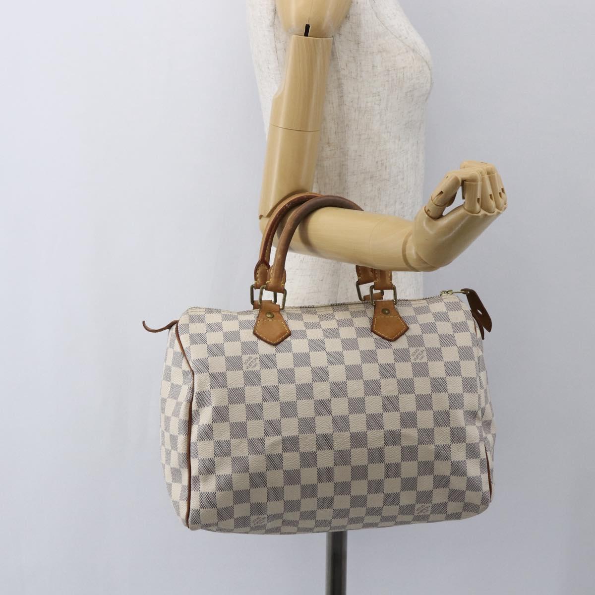 LOUIS VUITTON Damier Azur Speedy 30 Hand Bag N41533 LV Auth 157214