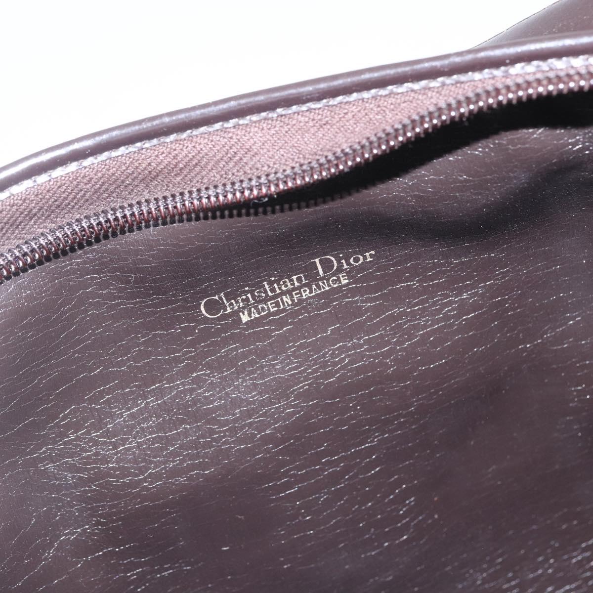 Christian Dior Trotter Canvas Shoulder Bag Beige Gold Auth 157215