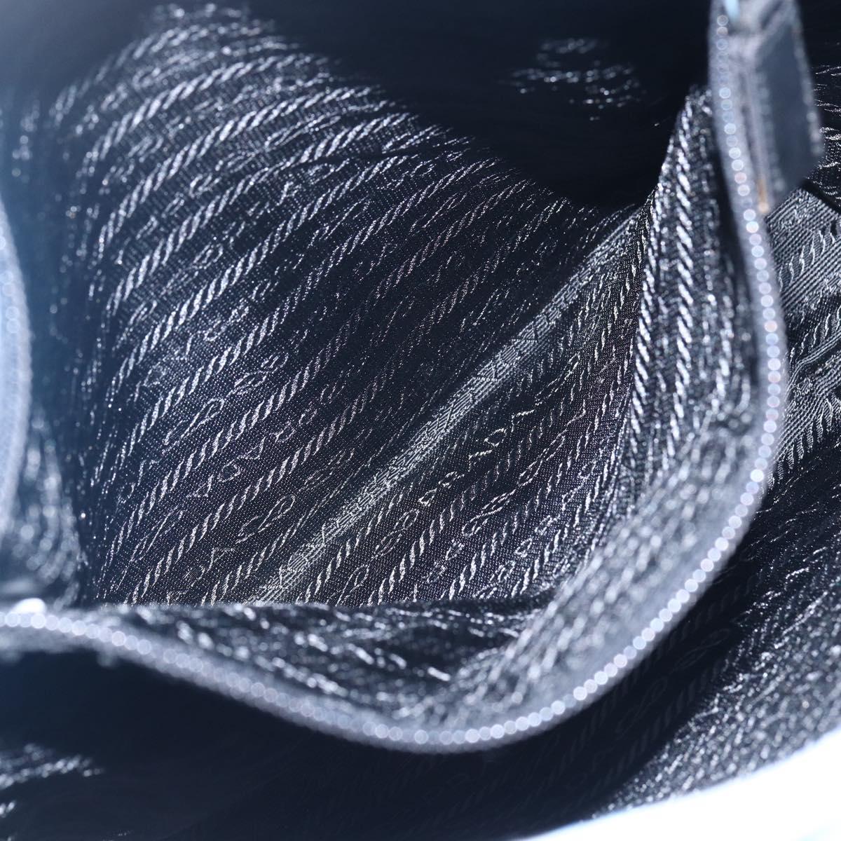 PRADA Tote Bag Nylon Light Blue Silver Auth 157223