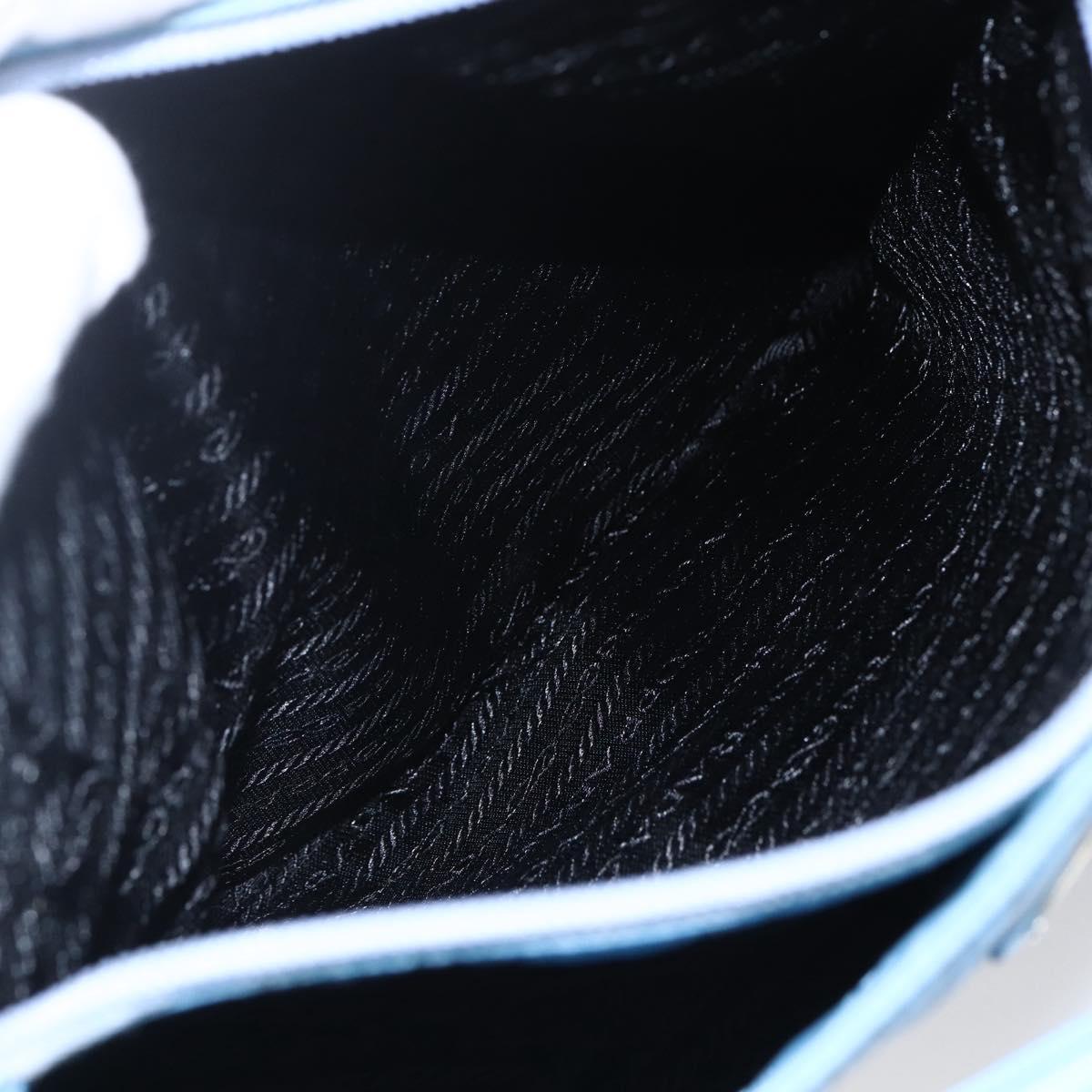 PRADA Tote Bag Nylon Light Blue Silver Auth 157223