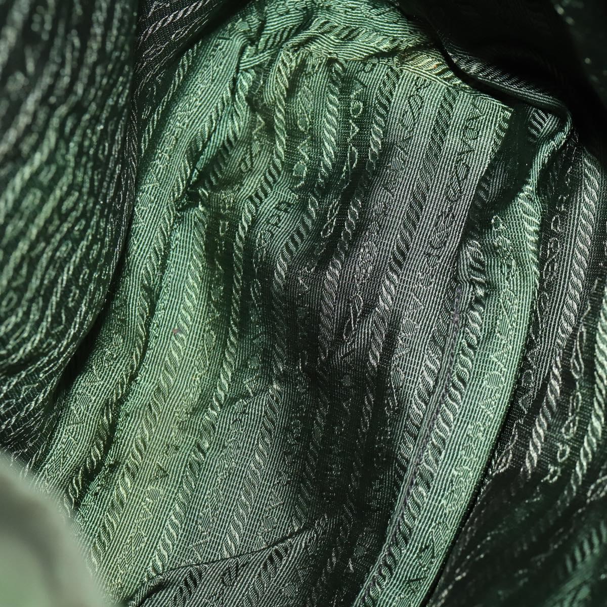 PRADA Backpack Nylon Green Silver Auth 157224