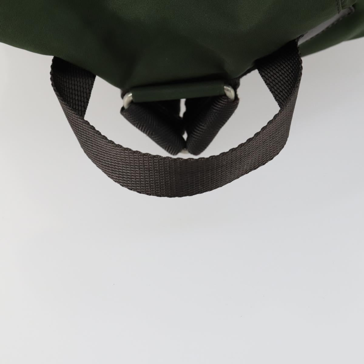 PRADA Backpack Nylon Green Silver Auth 157224