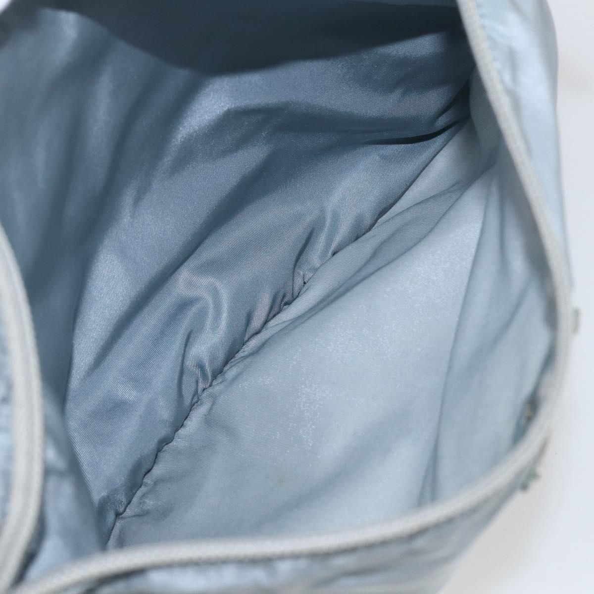 PRADA Shoulder Bag Nylon Light Blue Silver Auth 157225