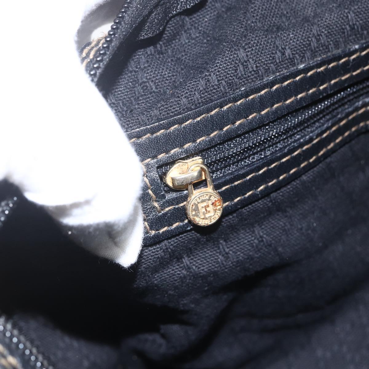 FENDI Zucca Canvas Boston Bag Brown Black Auth 157227