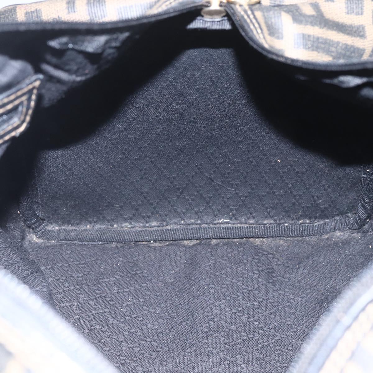 FENDI Zucca Canvas Boston Bag Brown Black Auth 157227