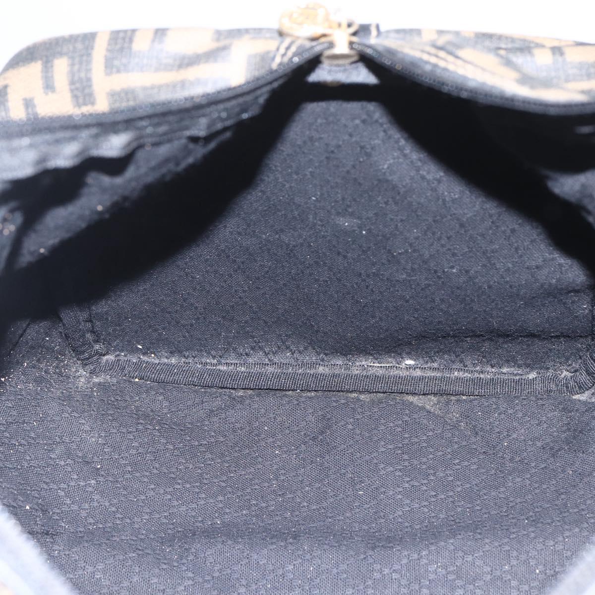 FENDI Zucca Canvas Boston Bag Brown Black Auth 157227