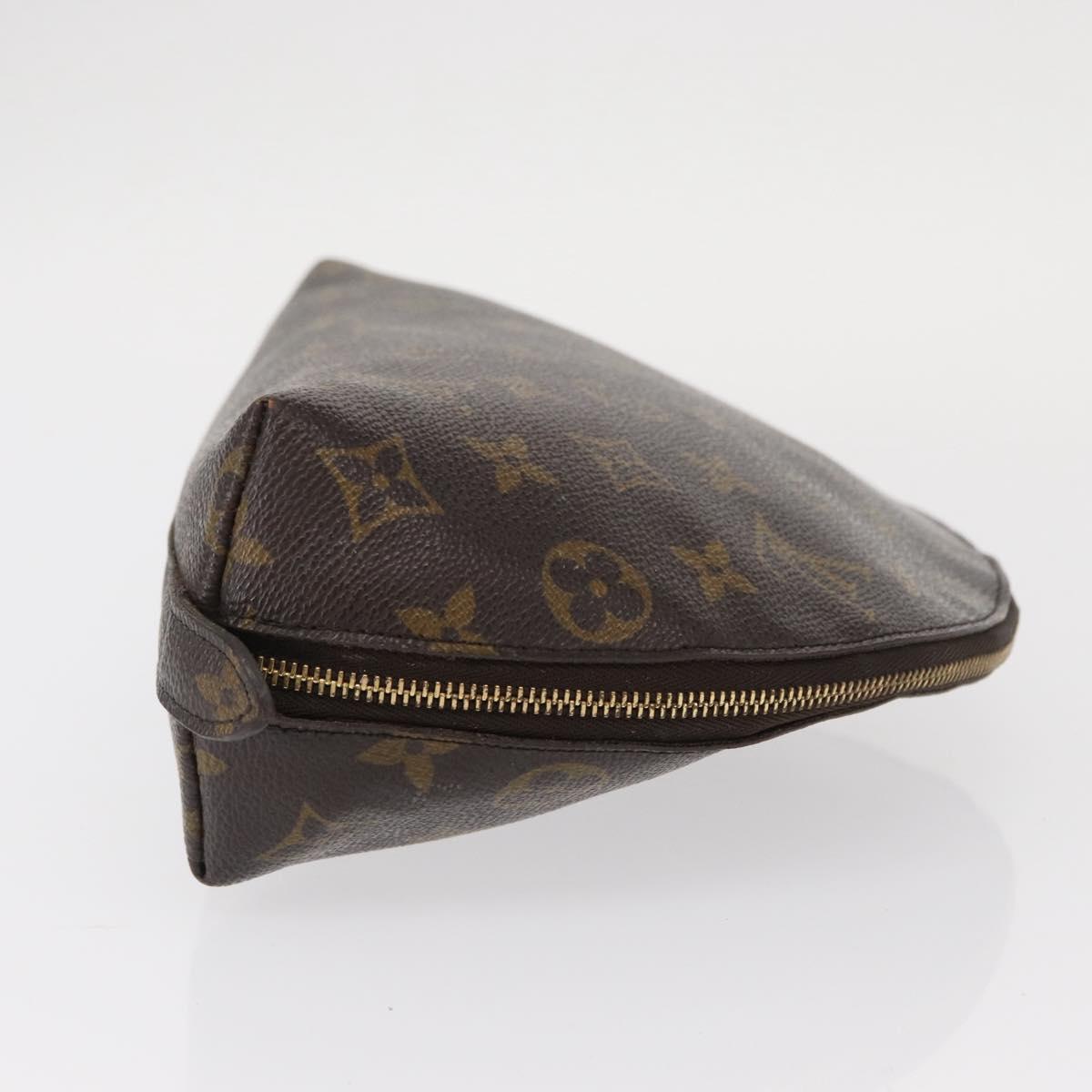 LOUIS VUITTON Monogram Trousse Demi Ronde Cosmetic Pouch M47520 LV Auth 157229