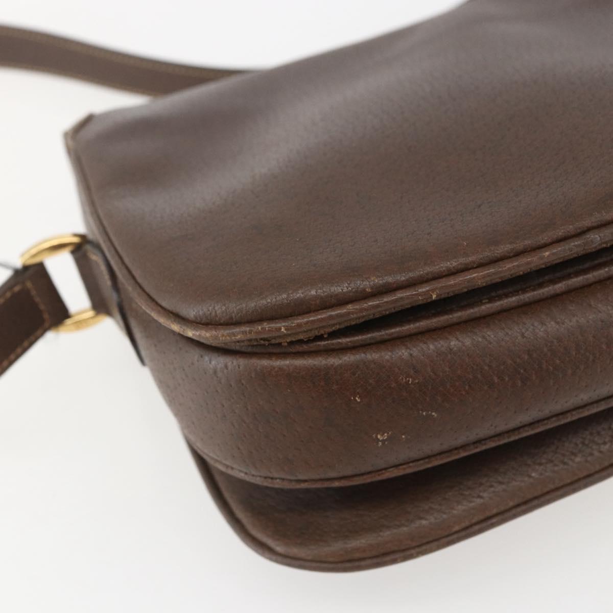 GUCCI Shoulder Bag Leather Brown Gold 001 116 0912 Auth 157232