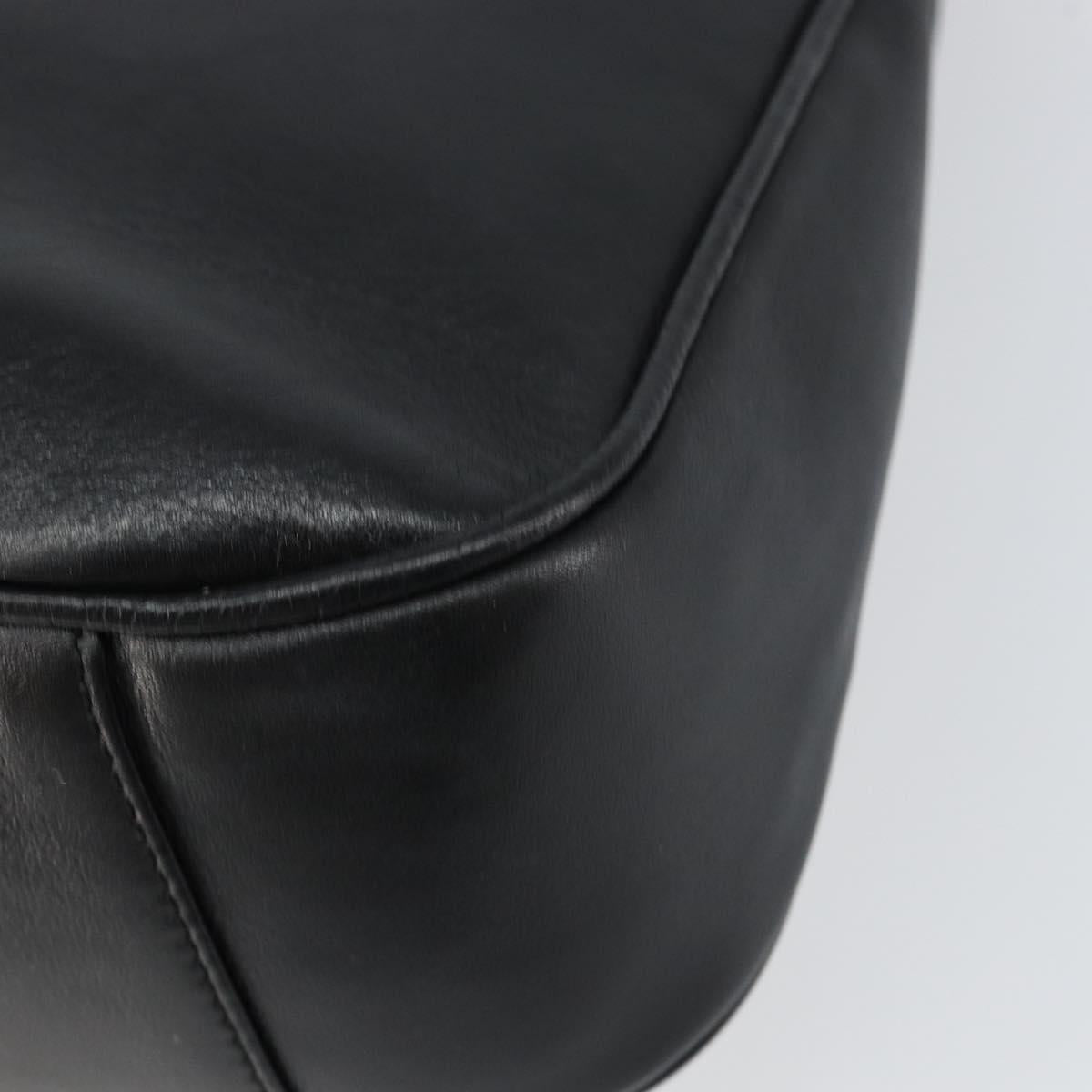 GUCCI Bamboo Shoulder Bag Leather 2way Black Gold 001 2123 1633 Auth 157233