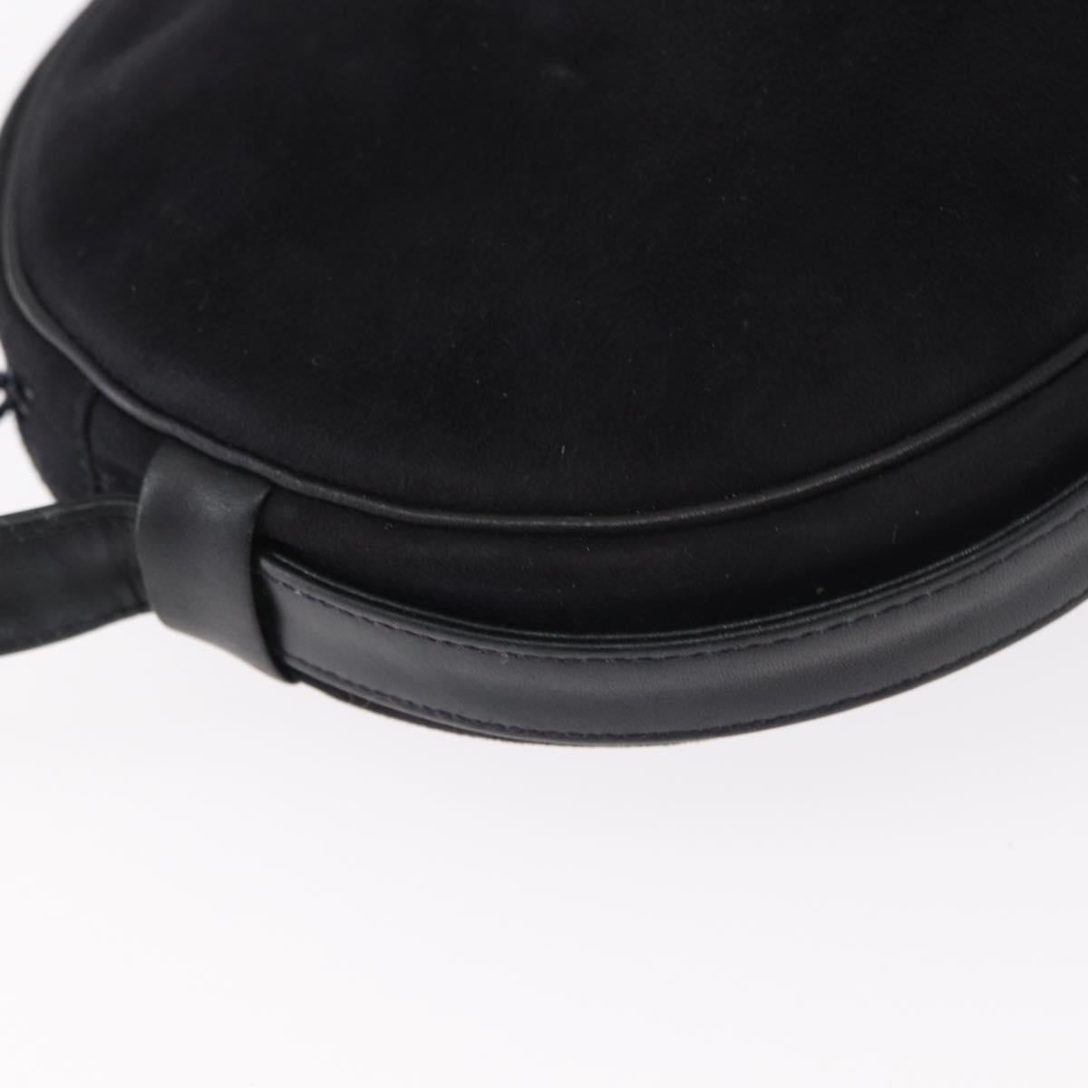 Christian Dior Shoulder Bag Suede Black Gold Auth 157242