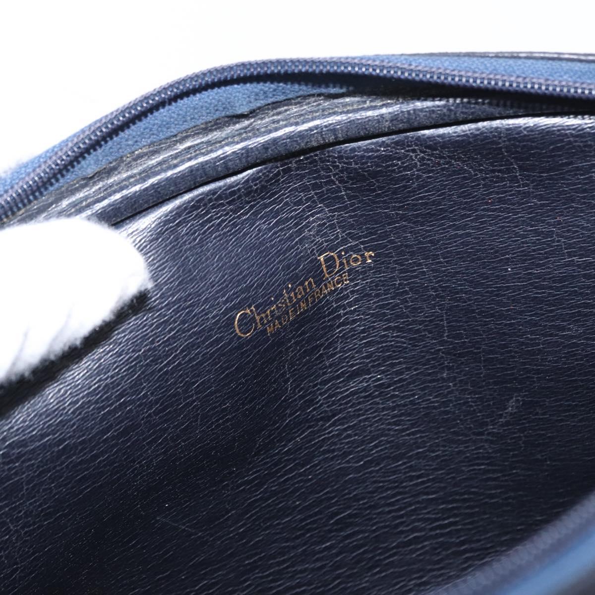 Christian Dior Shoulder Bag Suede Black Gold Auth 157242