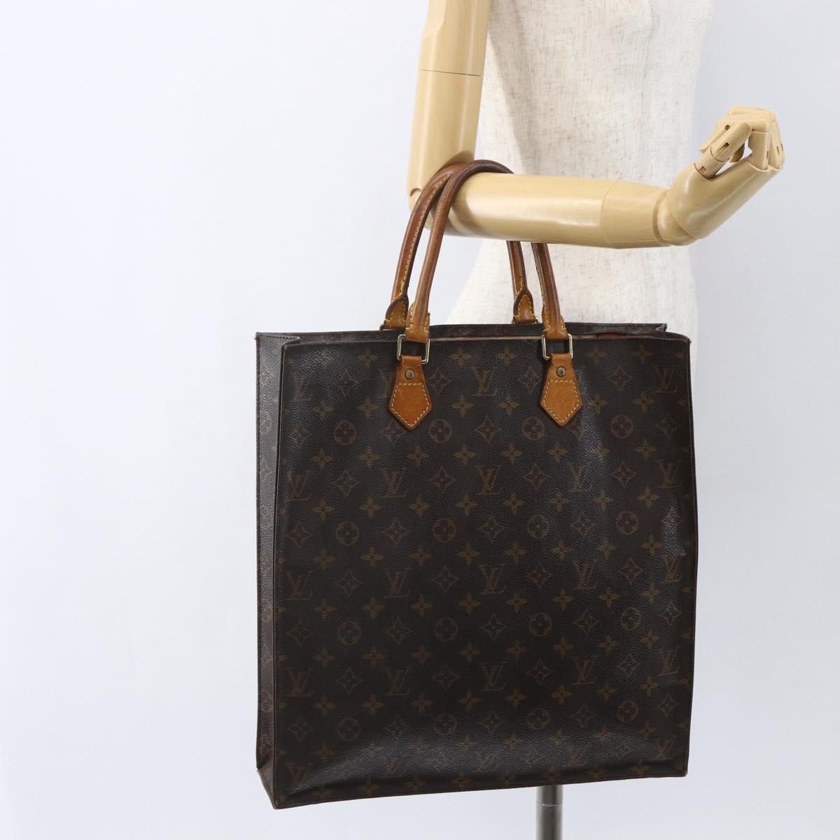 LOUIS VUITTON Monogram Sac Plat Hand Bag M51140 LV Auth 157247