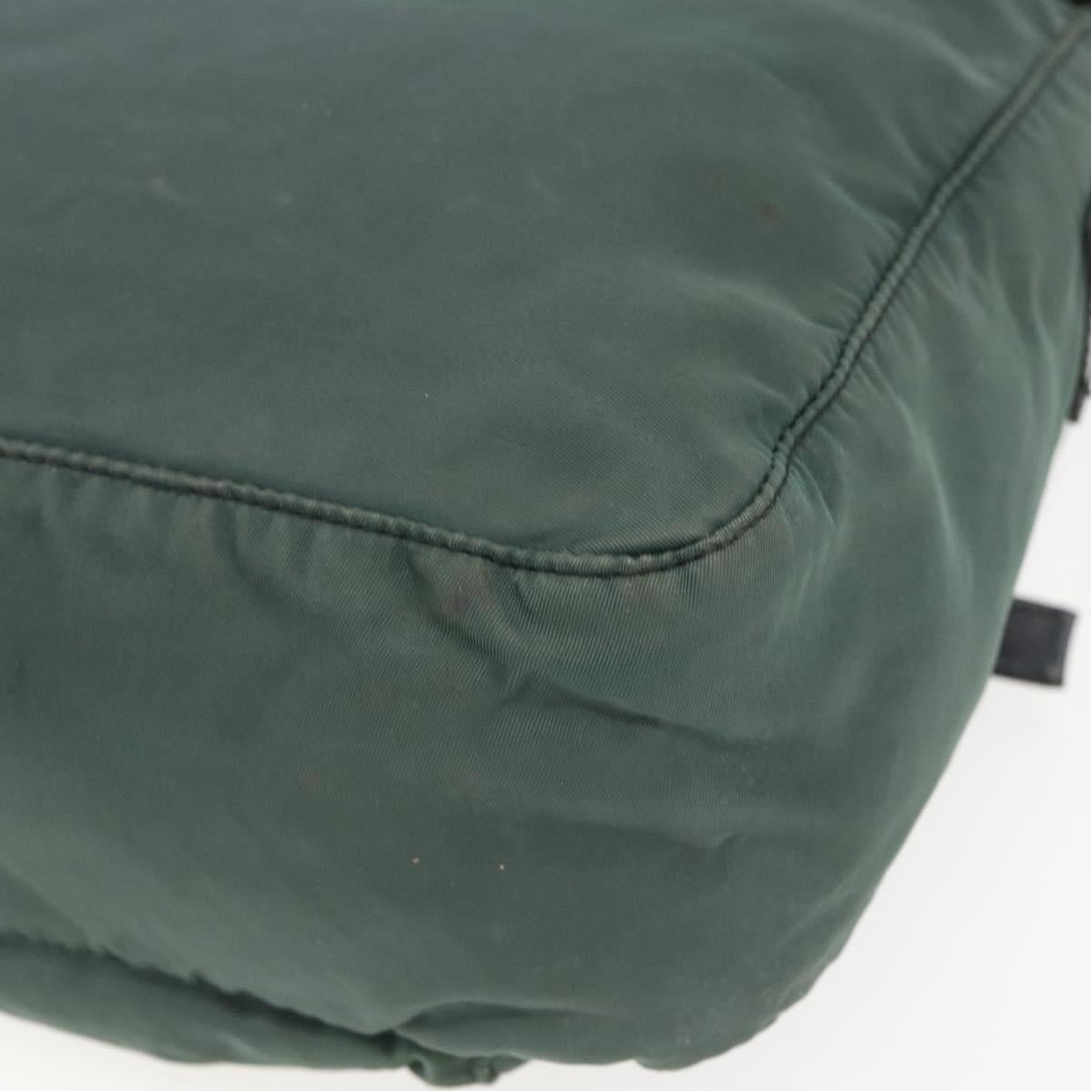 PRADA Shoulder Bag Nylon Green Silver Auth 157249