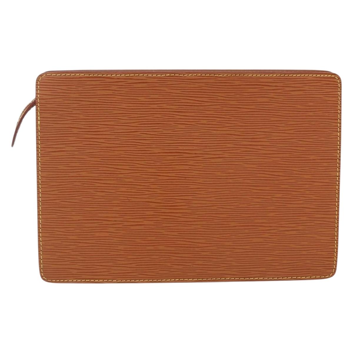 LOUIS VUITTON Epi Pochette Homme Bag Brown Zipangu Gold M52528 LV Auth 157254