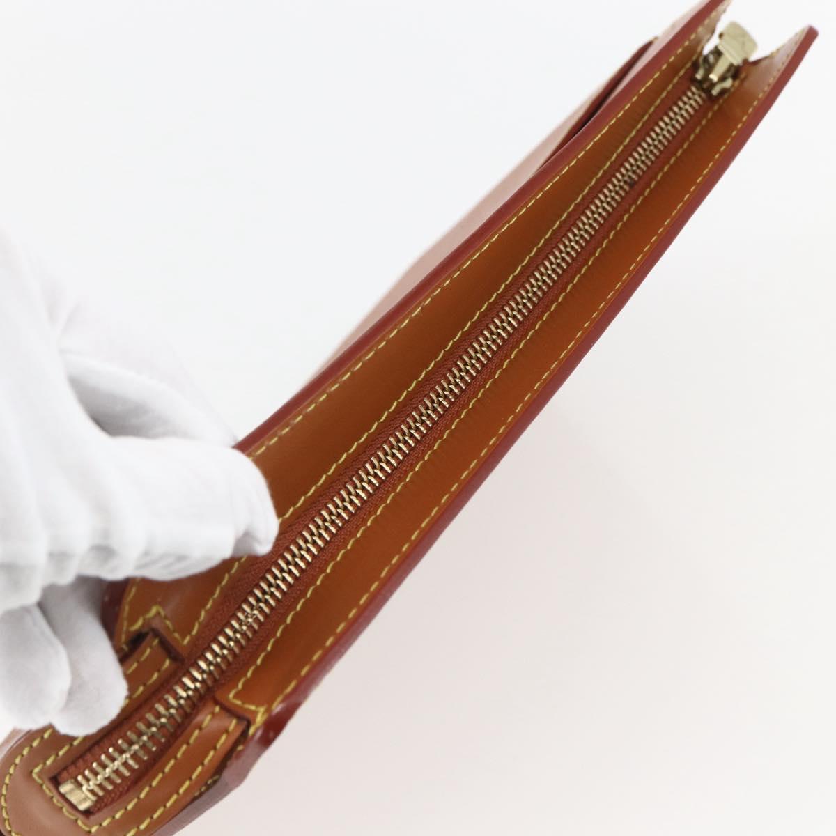 LOUIS VUITTON Epi Pochette Homme Bag Brown Zipangu Gold M52528 LV Auth 157254