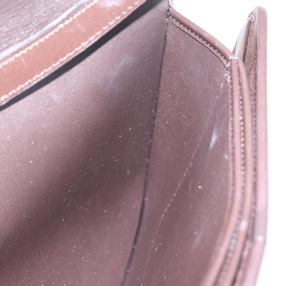 Christian Dior Trotter Canvas Shoulder Bag Brown Gold Auth 157265V