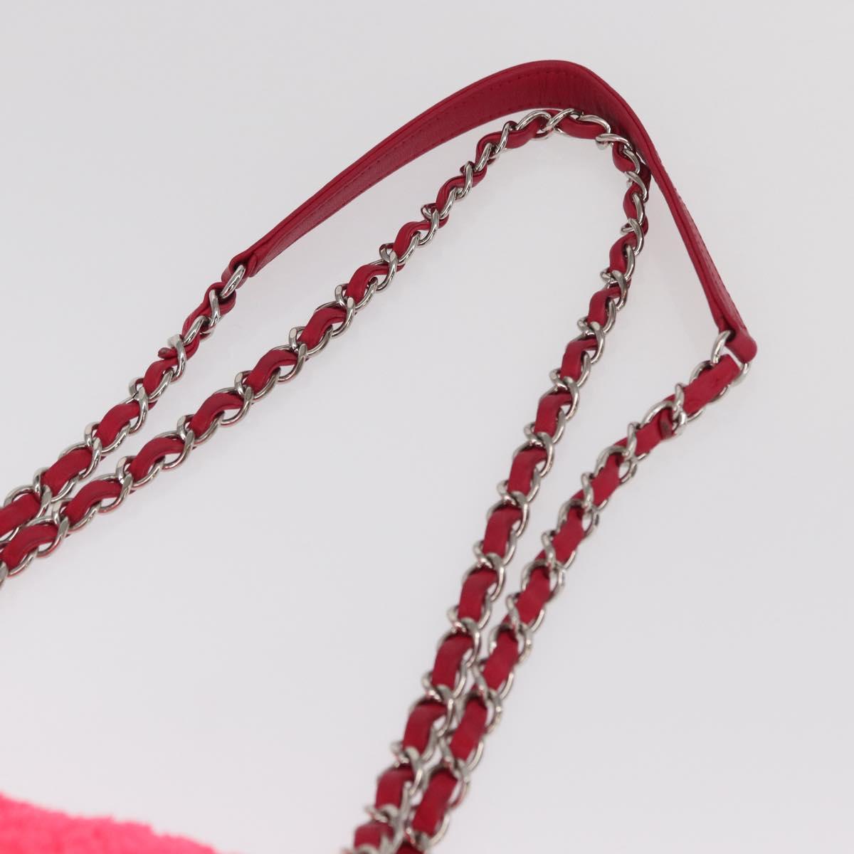 CHANEL Matelasse 25 Chain Shoulder Bag pile Pink Silver CC Auth 157280SM