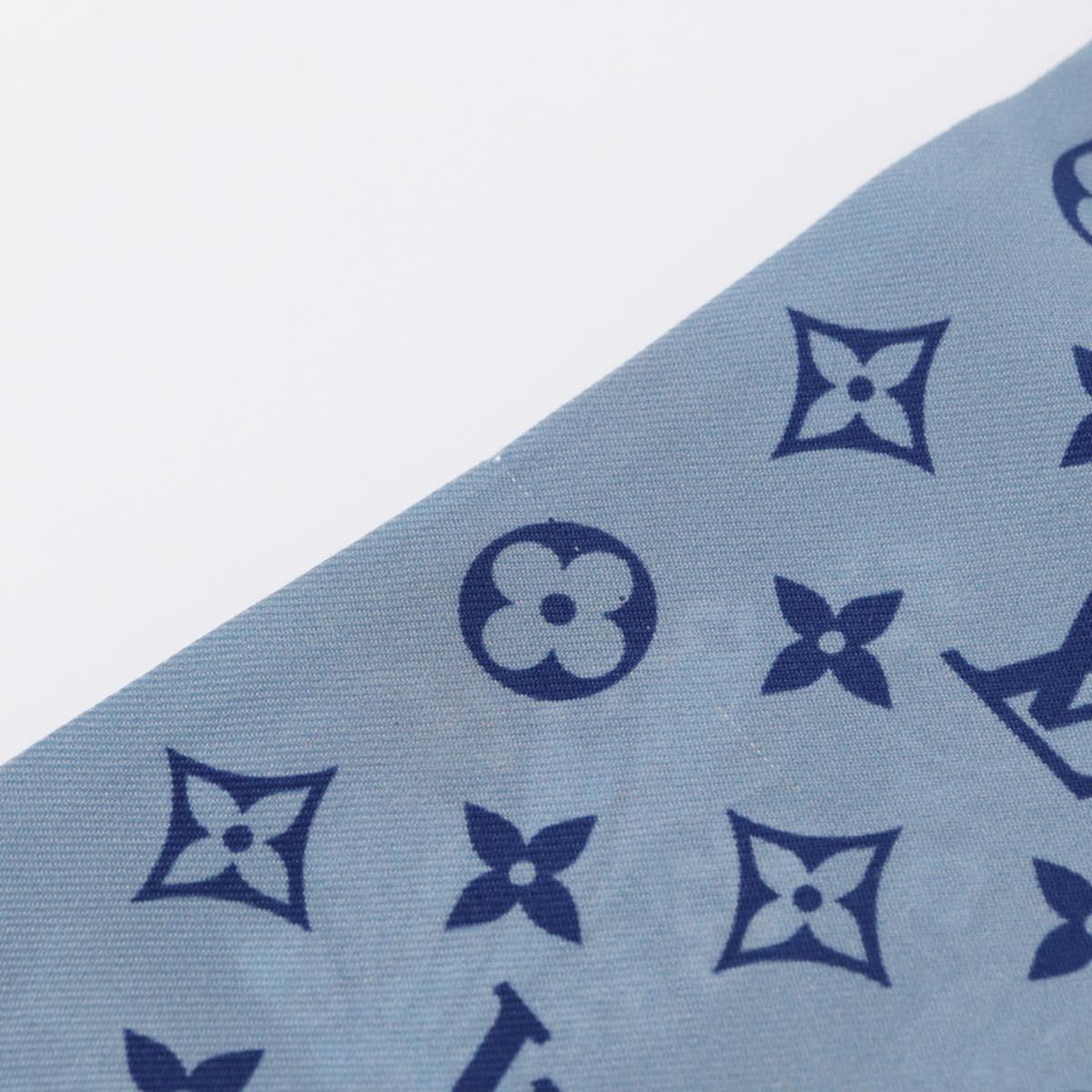 LOUIS VUITTON Bando World of Love Scarf Silk Light Blue M71488 LV Auth 157289