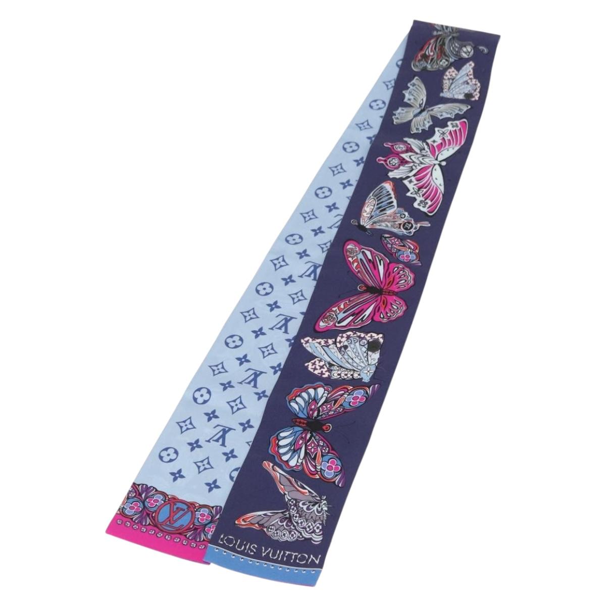 LOUIS VUITTON Bando World of Love Scarf Silk Light Blue M71488 LV Auth 157289