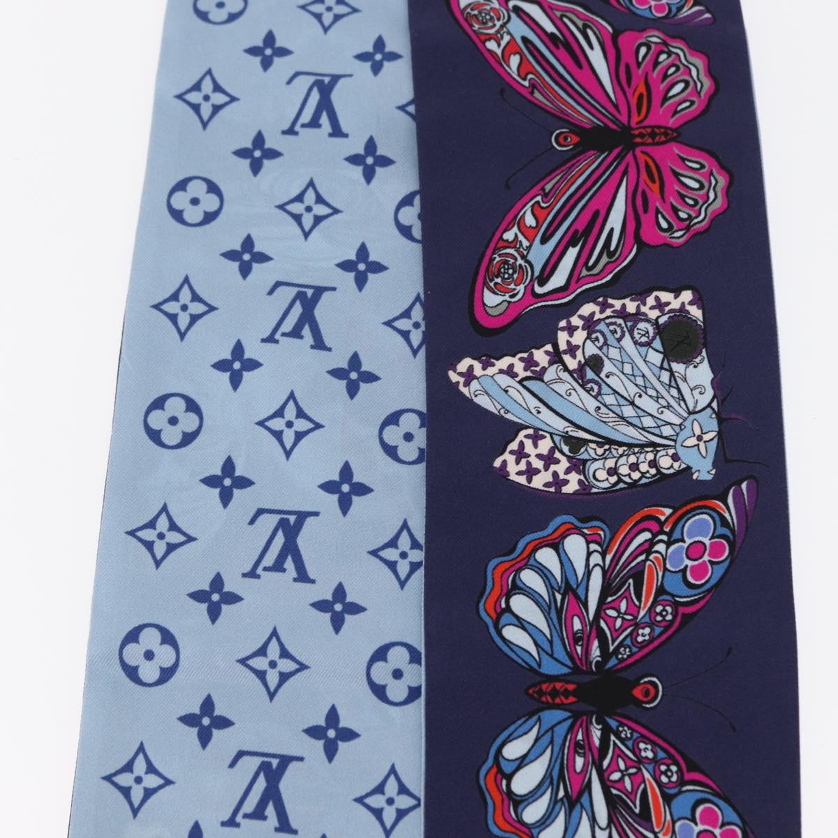 LOUIS VUITTON Bando World of Love Scarf Silk Light Blue M71488 LV Auth 157289