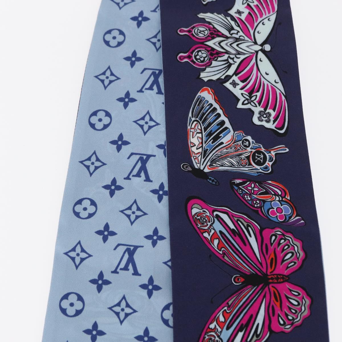 LOUIS VUITTON Bando World of Love Scarf Silk Light Blue M71488 LV Auth 157289