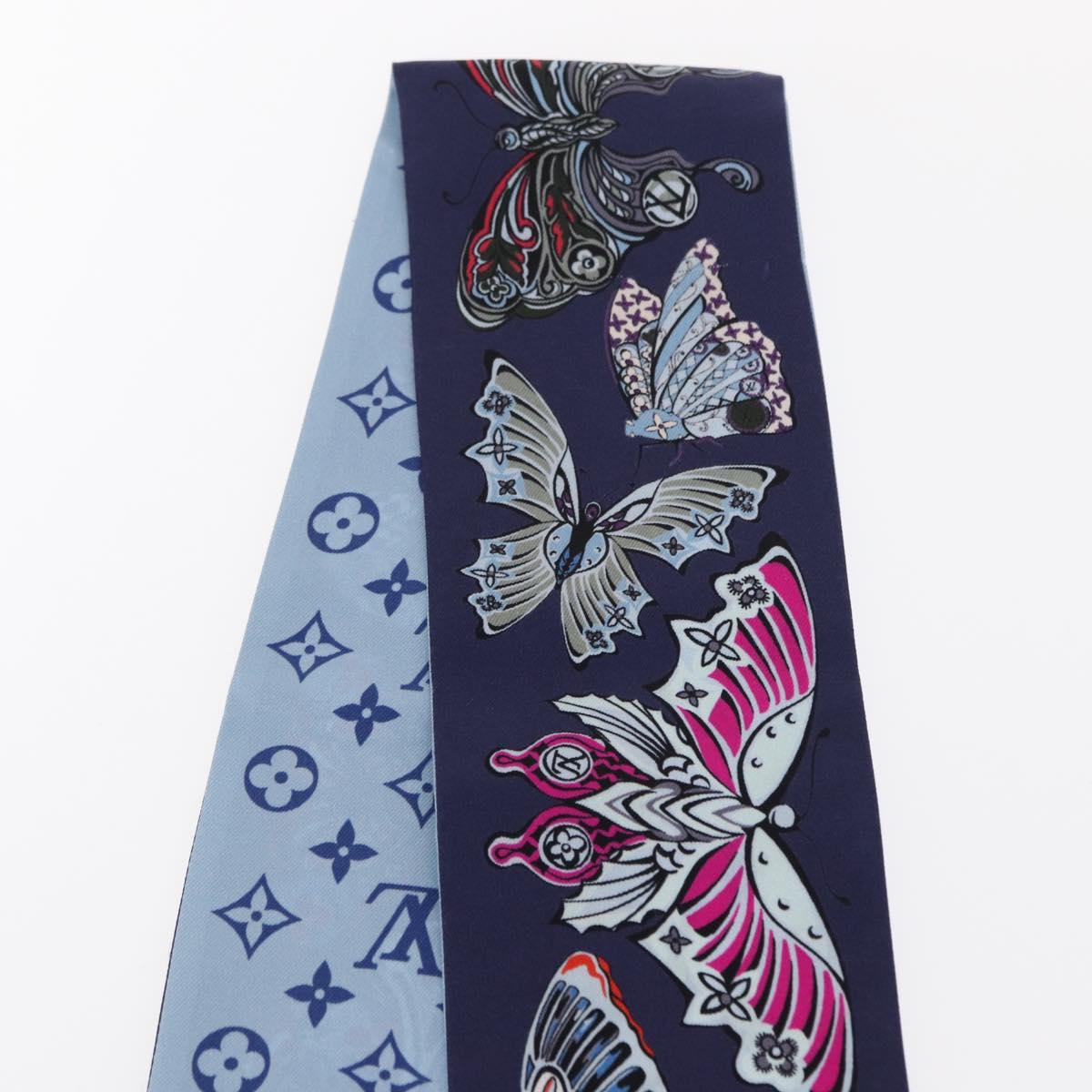 LOUIS VUITTON Bando World of Love Scarf Silk Light Blue M71488 LV Auth 157289