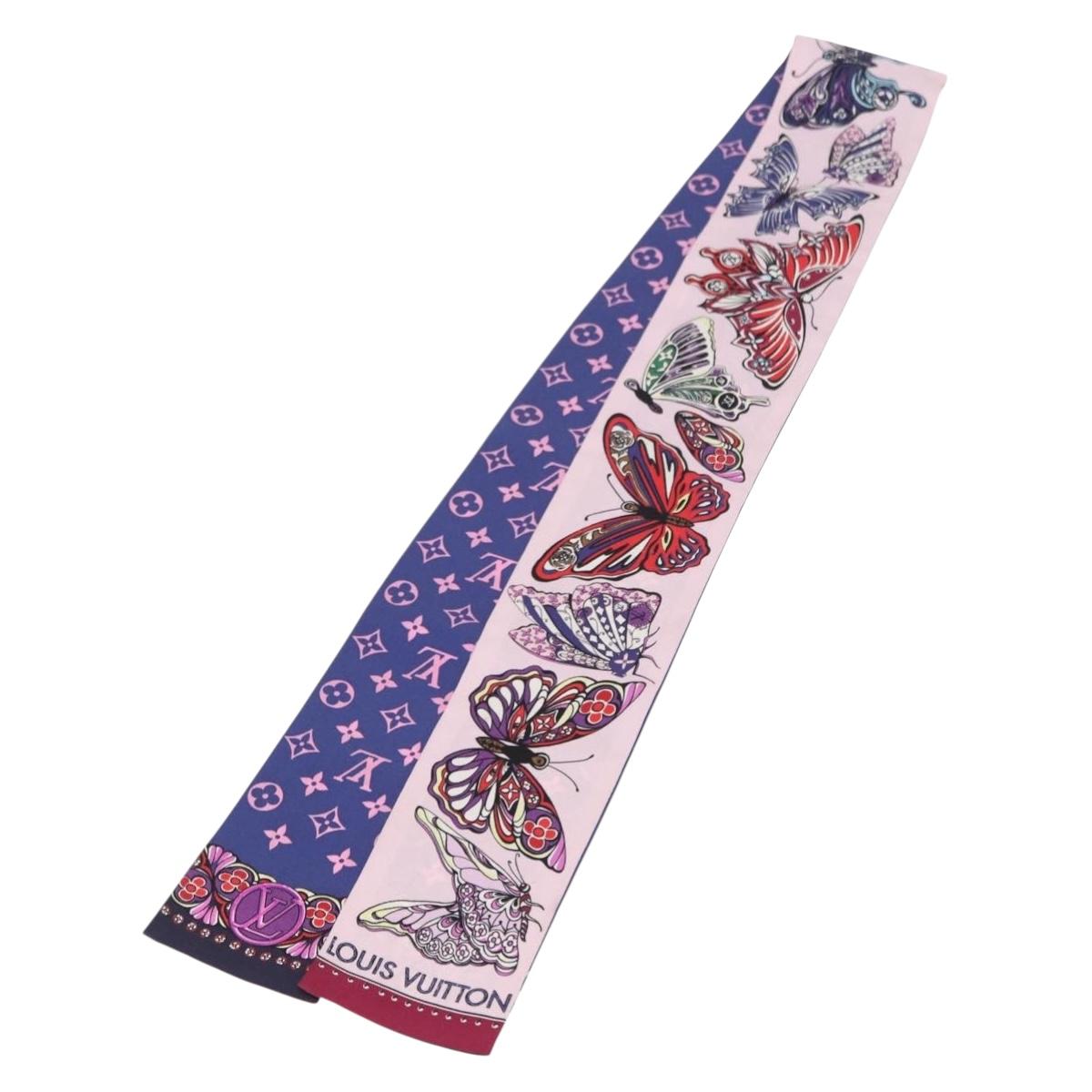 LOUIS VUITTON Bando World of Love Scarf Silk Pink M71489 LV Auth 157290