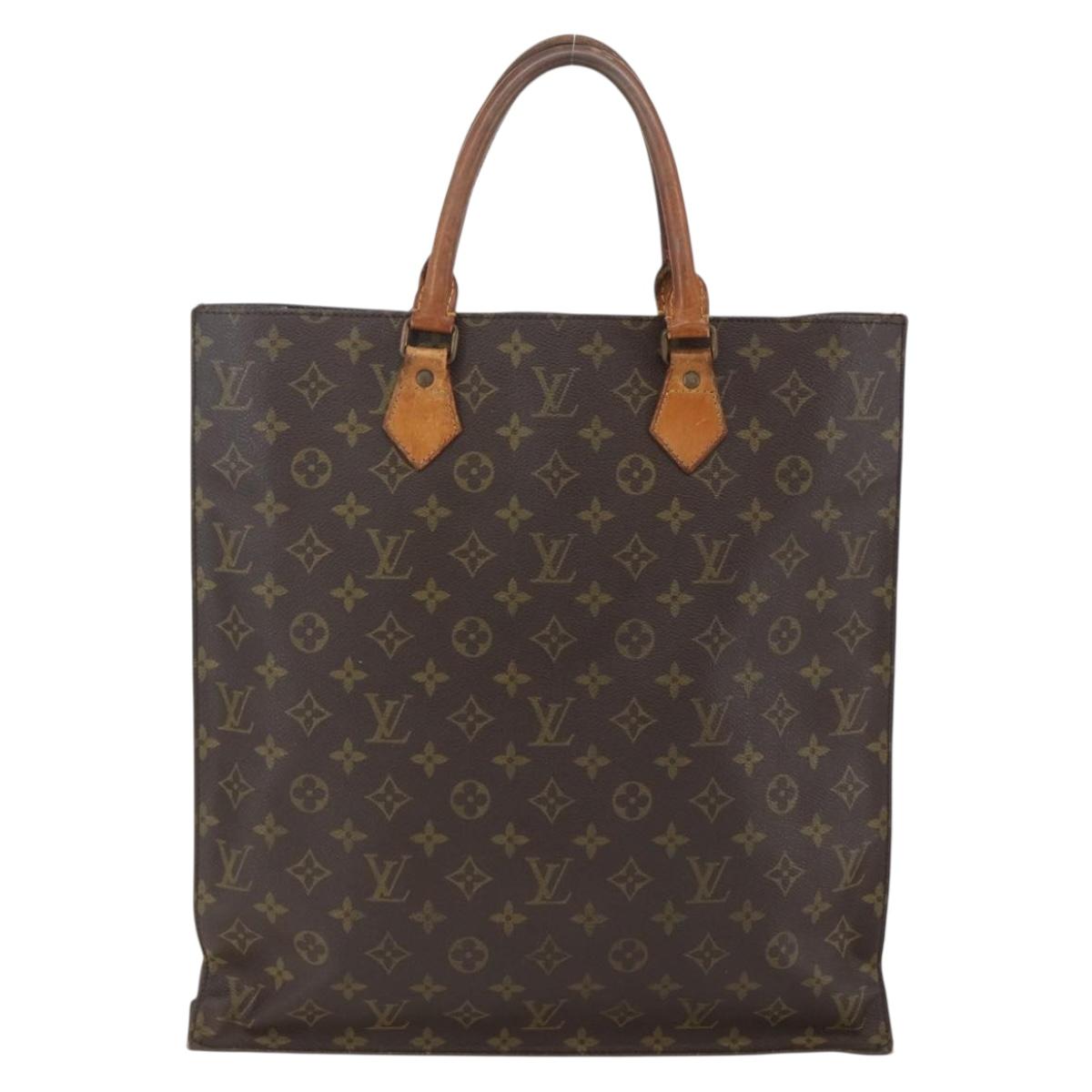 LOUIS VUITTON Monogram Sac Plat Hand Bag M51140 LV Auth 157300