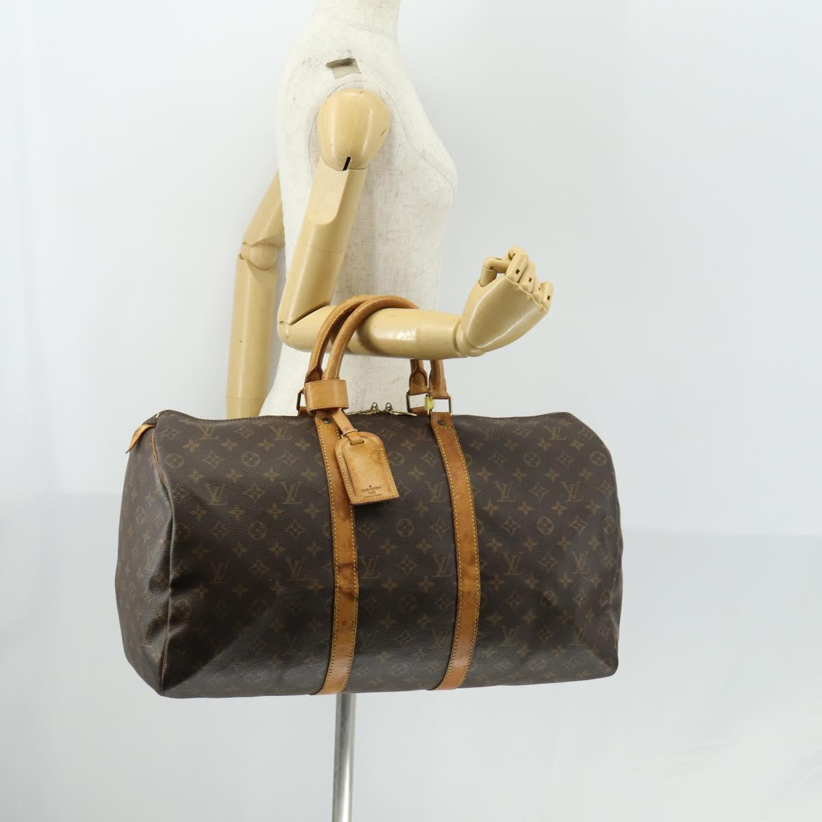 LOUIS VUITTON Monogram Keepall 50 Boston Bag M41426 LV Auth 157303