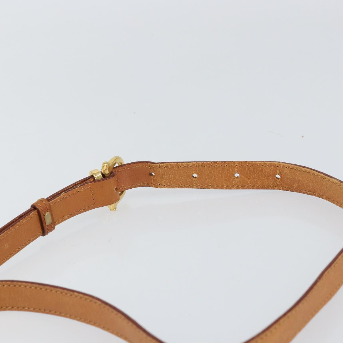 CELINE Macadam Canvas Shoulder Bag PVC Beige Gold Auth 157310