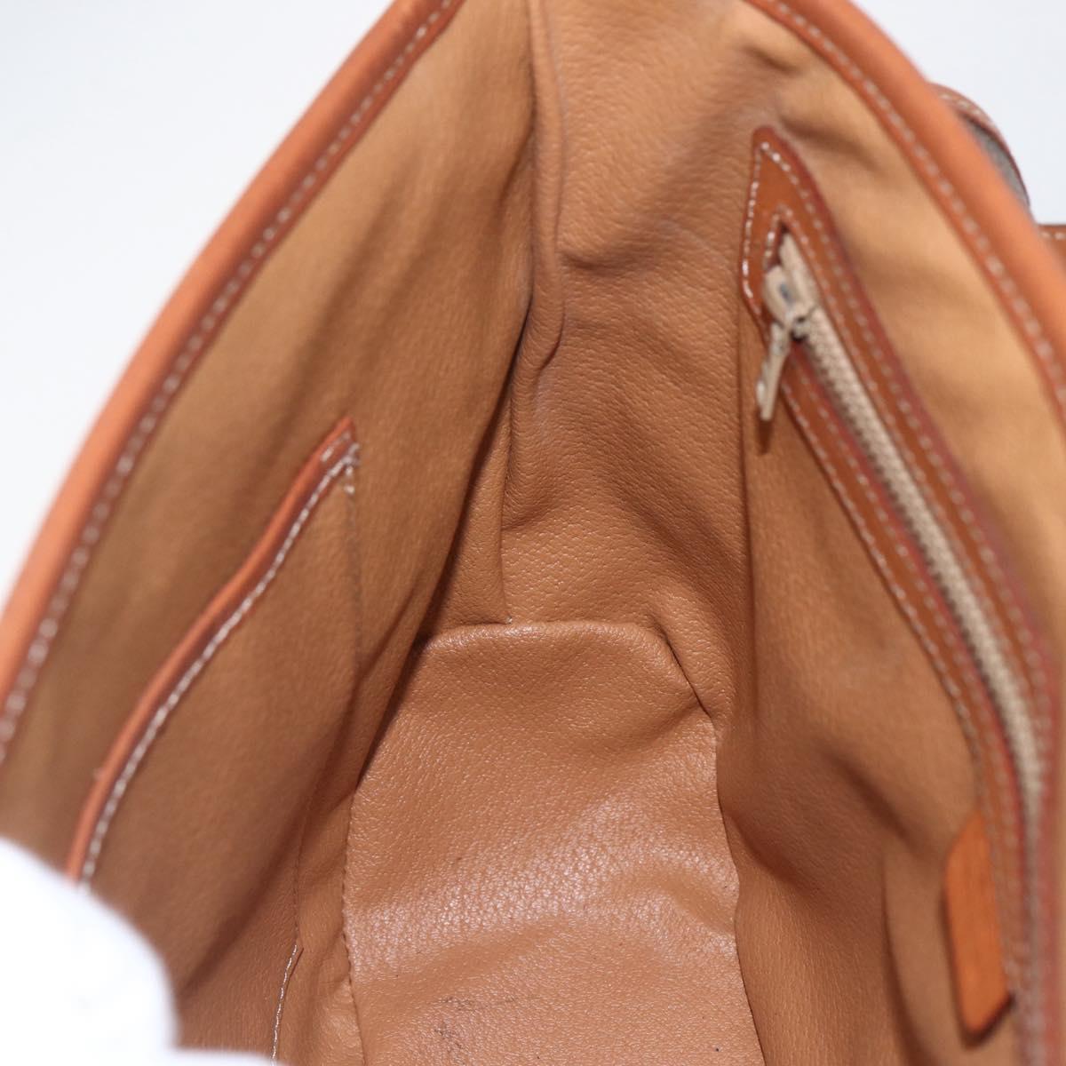 CELINE Macadam Canvas Hand Bag PVC Leather 2way Brown Gold Auth 157312