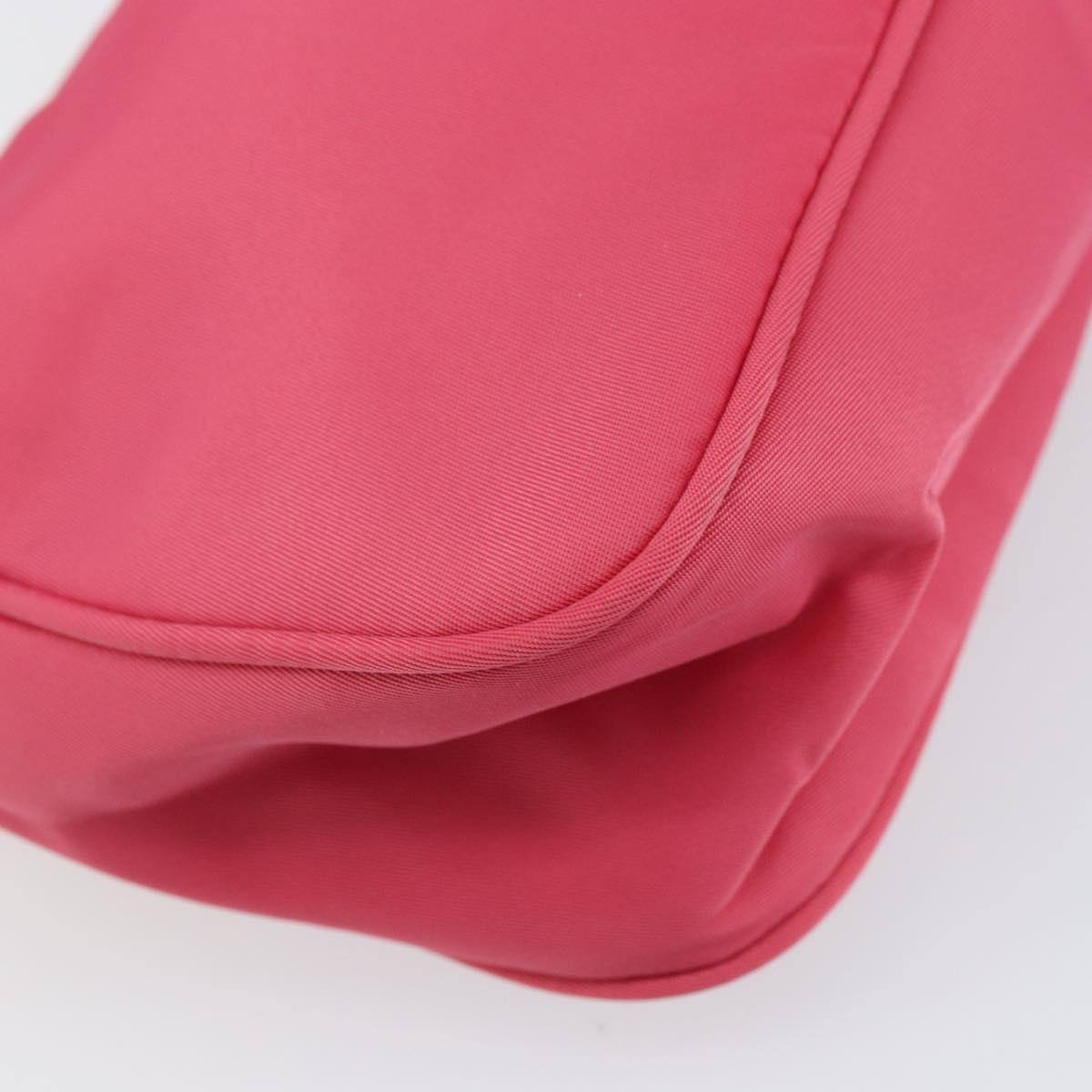 PRADA Hand Pouch Nylon Pink Auth 157315V