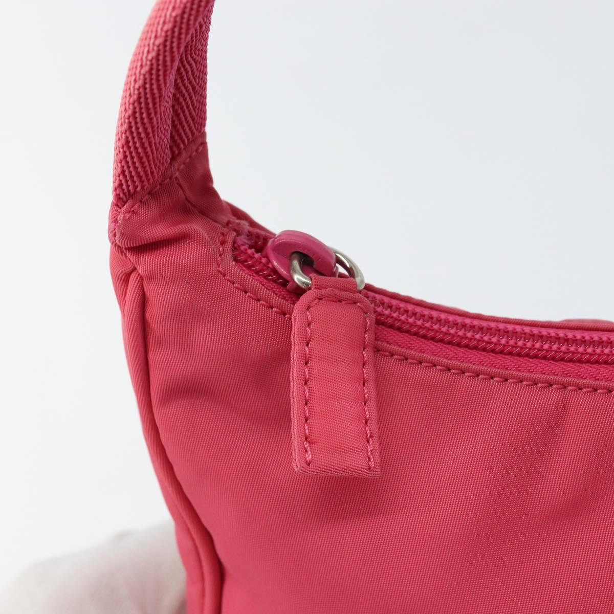 PRADA Hand Pouch Nylon Pink Auth 157315V
