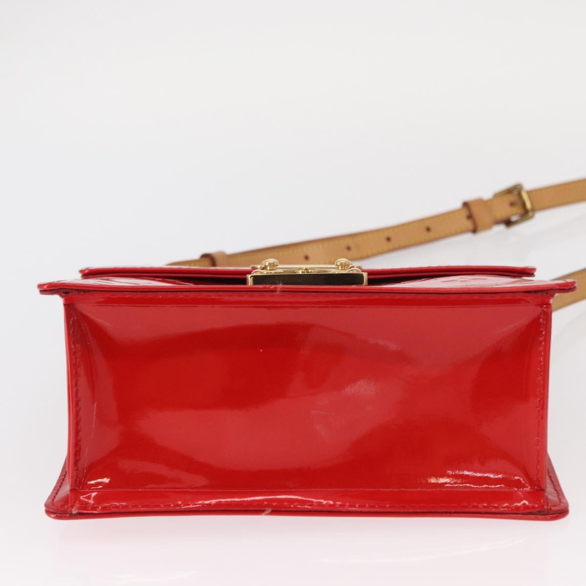 LOUIS VUITTON Monogram Vernis Spring Street Hand Bag Red M91135 Auth 157329SAV