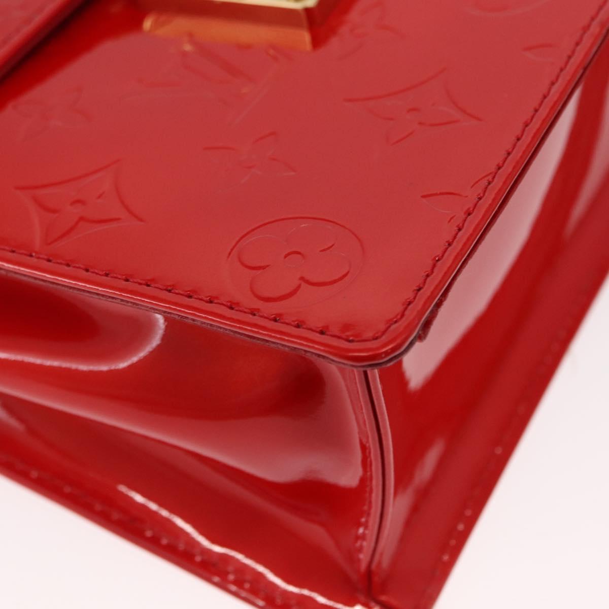 LOUIS VUITTON Monogram Vernis Spring Street Hand Bag Red M91135 Auth 157329SAV