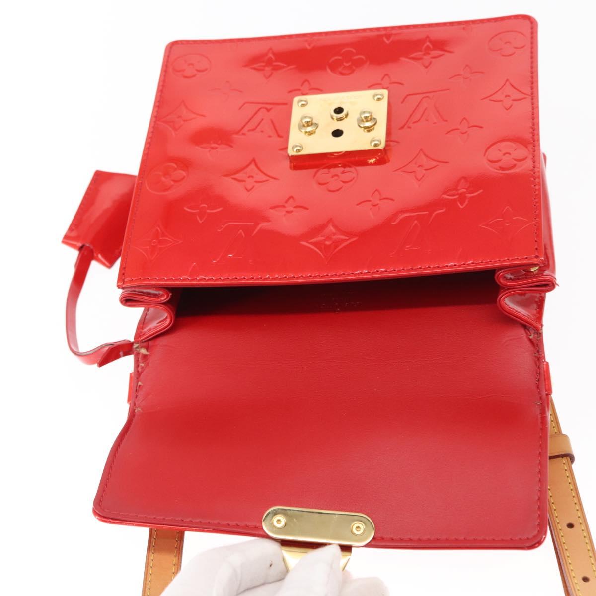 LOUIS VUITTON Monogram Vernis Spring Street Hand Bag Red M91135 Auth 157329SAV
