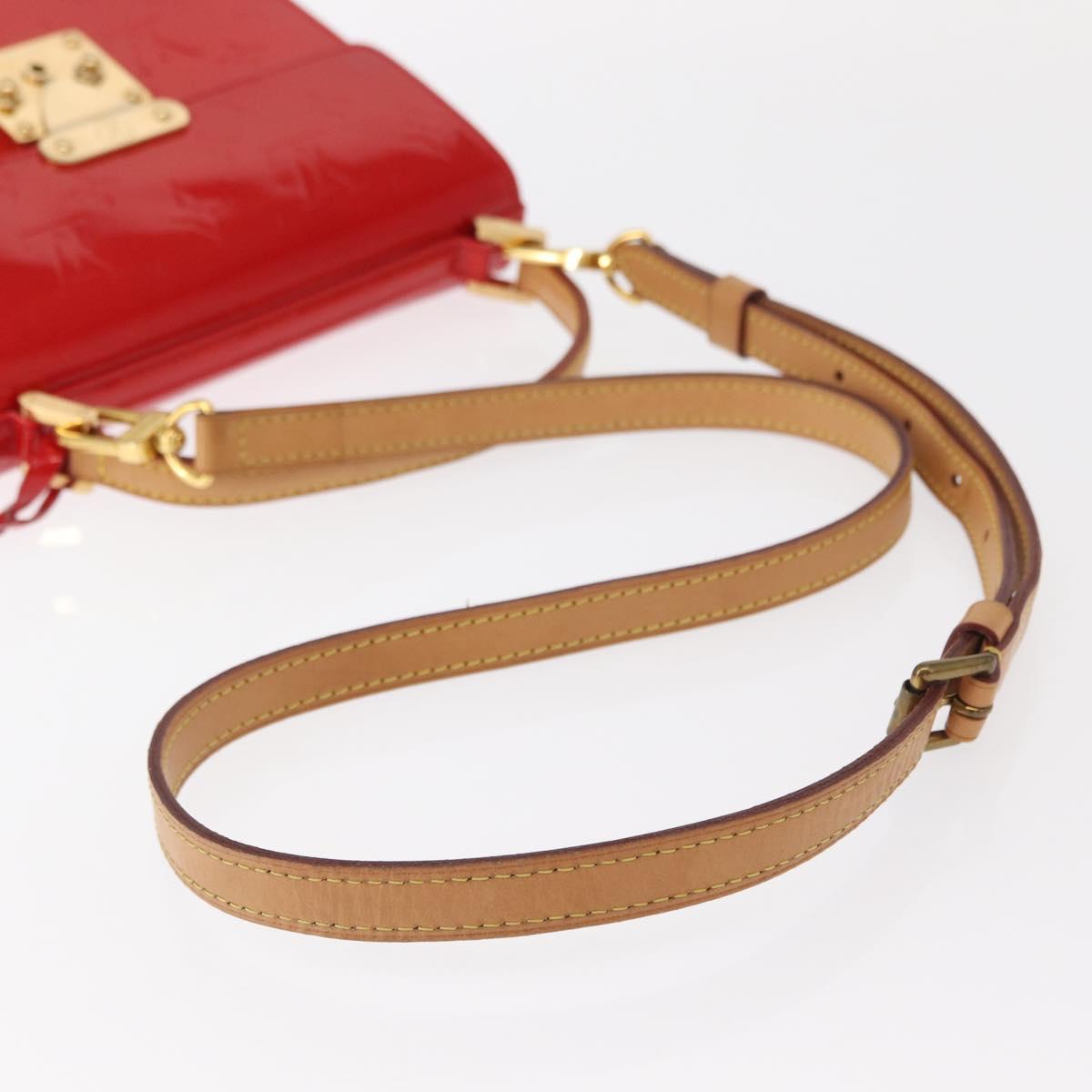 LOUIS VUITTON Monogram Vernis Spring Street Hand Bag Red M91135 Auth 157329SAV